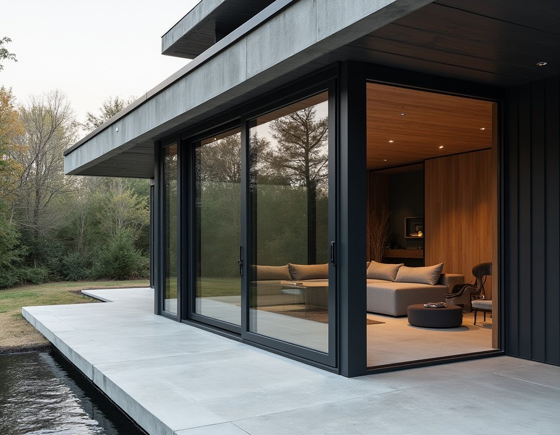 Finestra in alluminio nero minimal