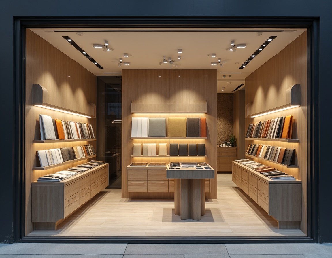 Showroom serramenti moderno con campioni materiali